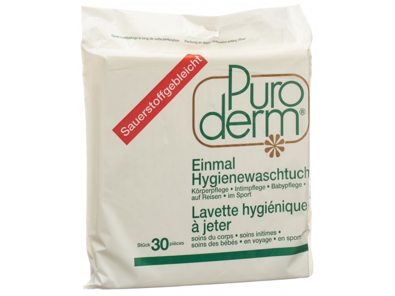 PURODERM lavettes hygiéniques jeter 30 pce