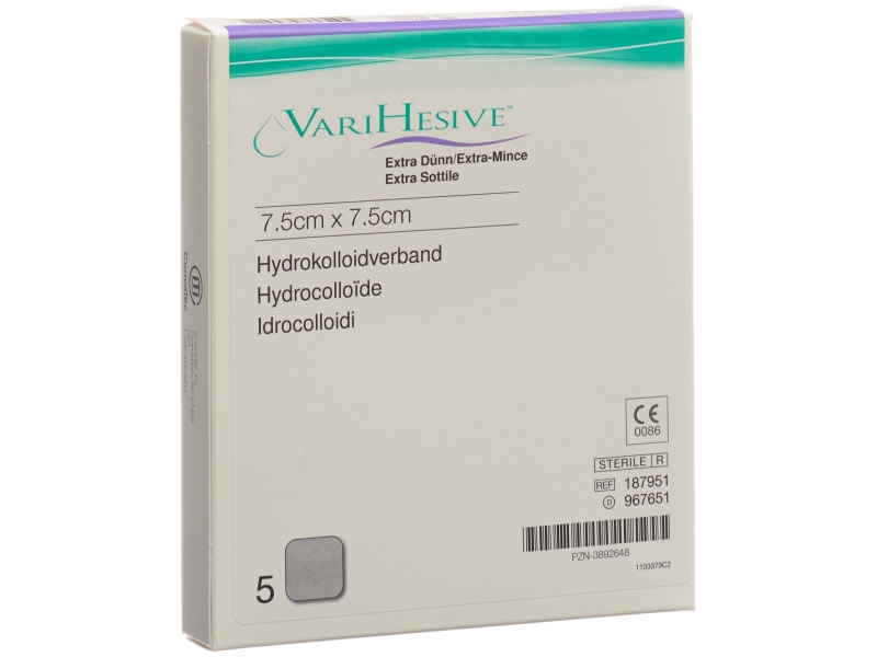 VARIHESIVE pansement 7.5x7.5cm extra mince 5 pce