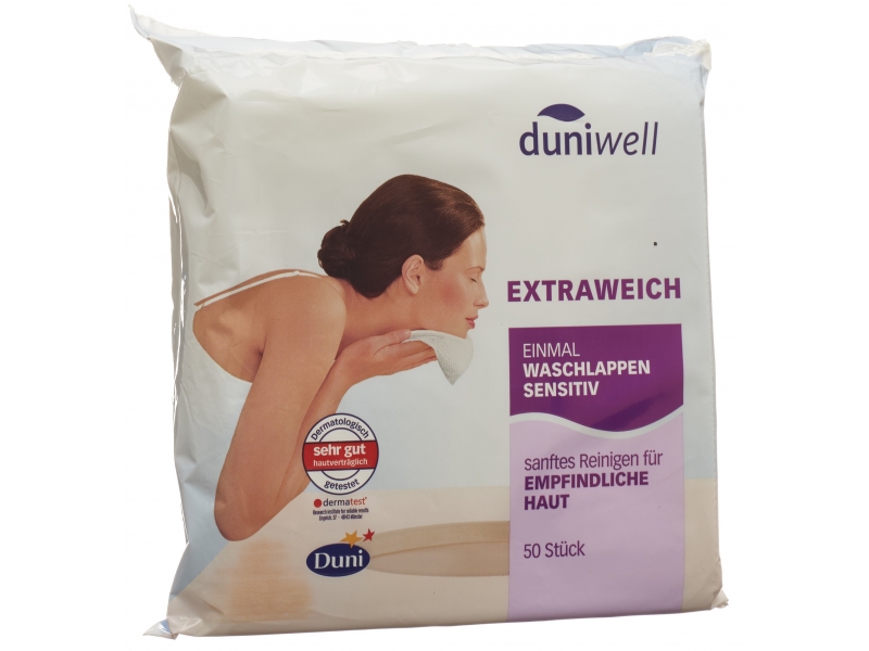 Duniwell lavettes usage unique sensitive 50 pce
