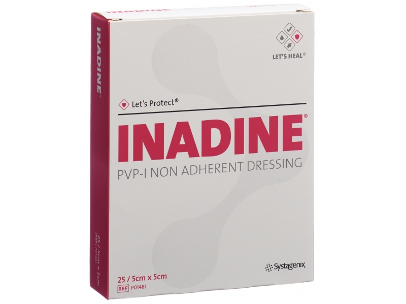 Inadine pansement vulnéraire 5x5cm stérile sach 25 pce