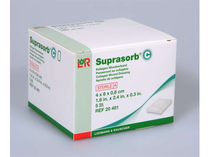 Suprasorb C pansement au collagène 4x6cm stérile 5 pce