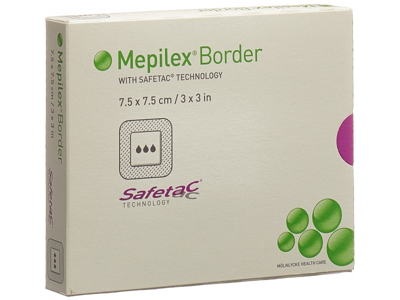 Mepilex Border pansement hydrocellulaire 7.5x7.5cm silicone 5 pce