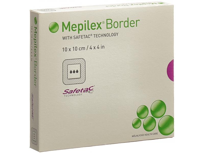 Mepilex Border pansement hydrocellulaire 10x10cm silicone 5 pce