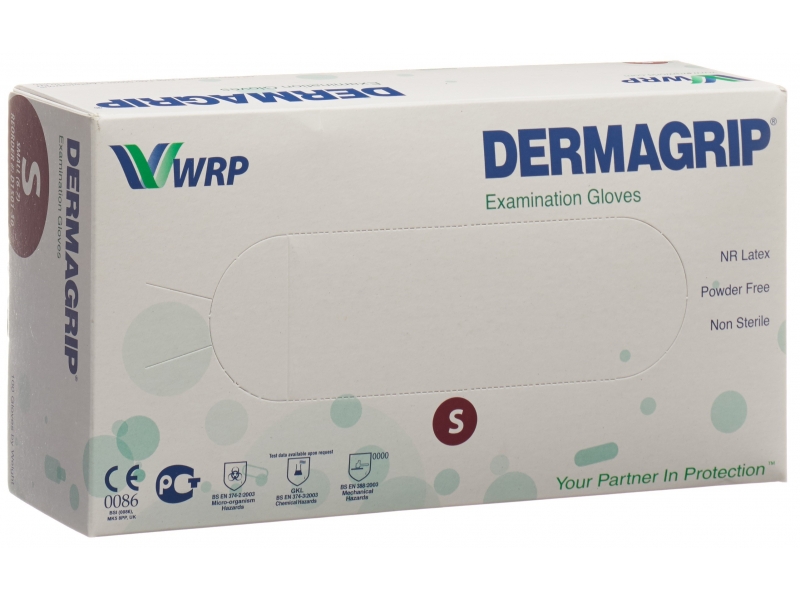 Dermagrip gants examen latex S non stériles 100 pce