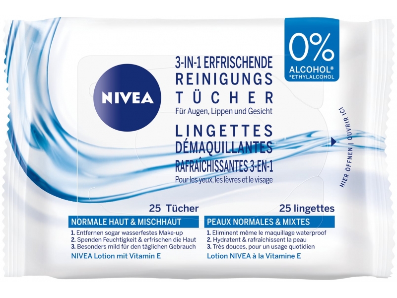 Nivea lingettes rafraîchissantes 25 pce