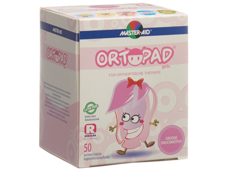 Ortopad emplâtre occlusif regu girls dès 4 ans 50 pce
