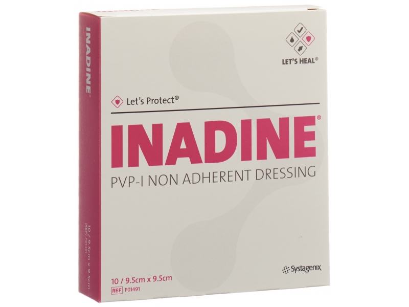 Inadine pansement vulnéraire 9.5x9.5cm stérile sach 10 pce