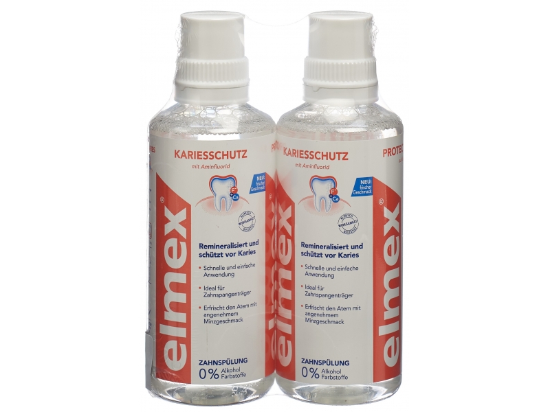 elmex PROTECTION CARIES eau dentaire duo 2 x 400 ml