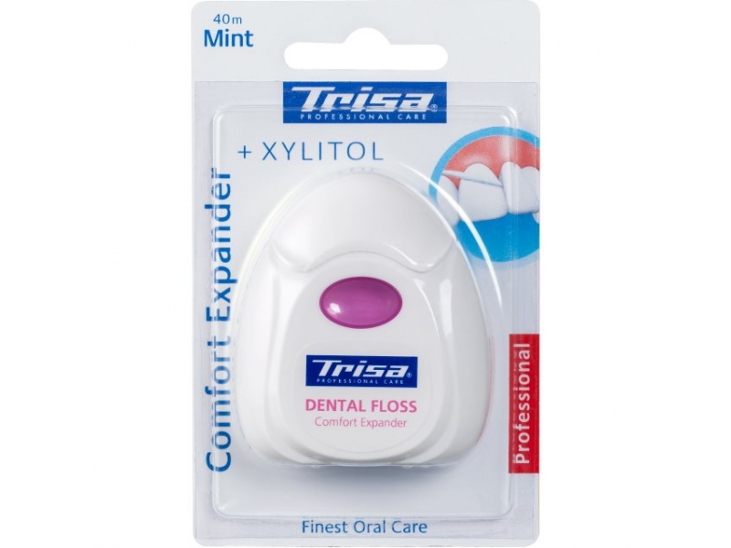 Trisa Zahnseide Comfort Expander 40m mint Xylitol