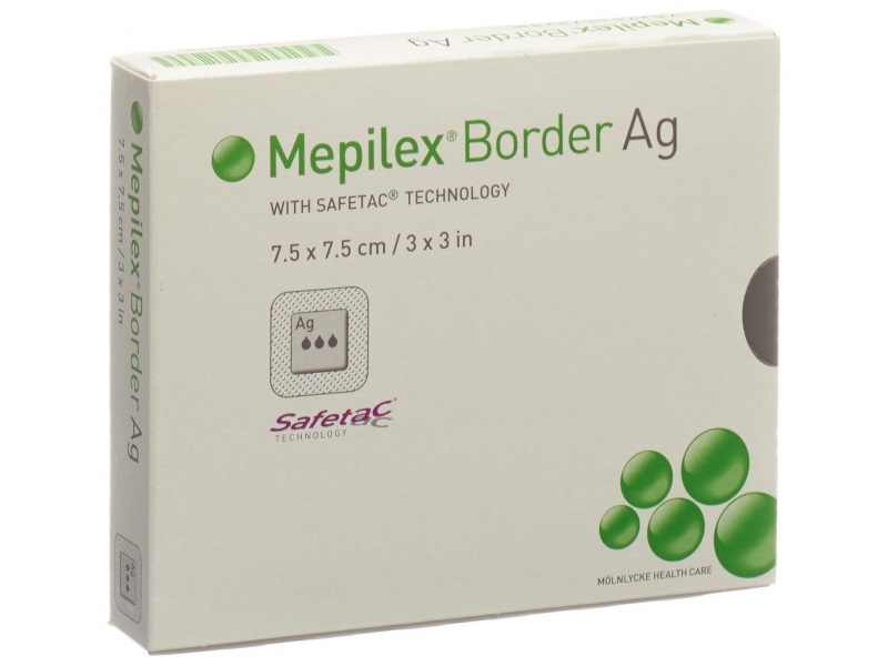 Mepilex Ag Border pansement hydrocellulaire 7.5x7.5cm 5 pce