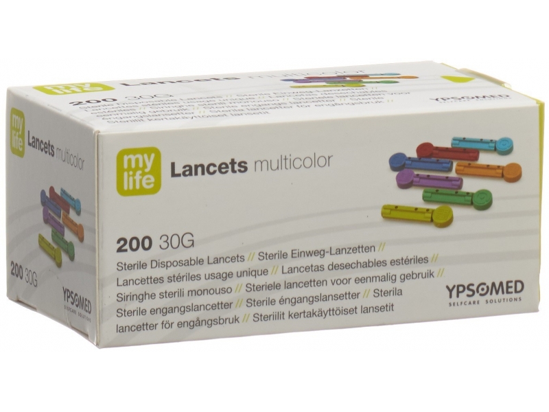 mylife Lancets lancettes jetables multicolor 200 pce