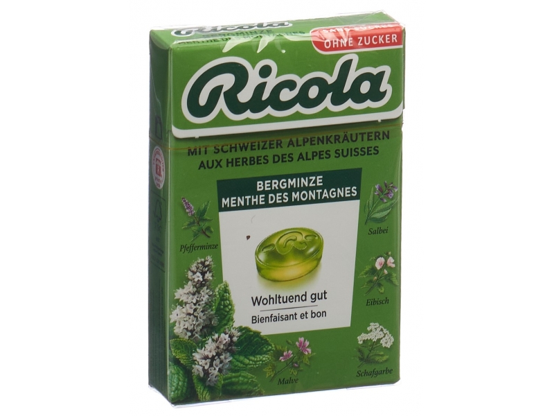 Ricola menthe des montagnes bonbons aux herbes s sucre box 50 g