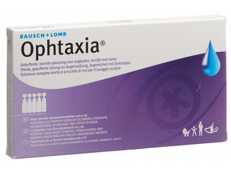 Ophtaxia Gepufferte Lösung zur Augenspülung steril 10 Unidos 5 ml