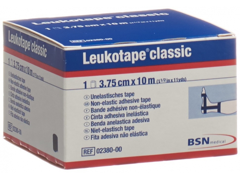 Leukotape classic bande adhésive 10mx3.75cm noir