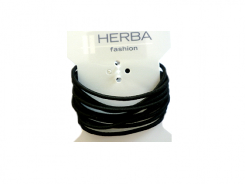 Herba élastique à cheveux 4.2cm grande noir 16 pce