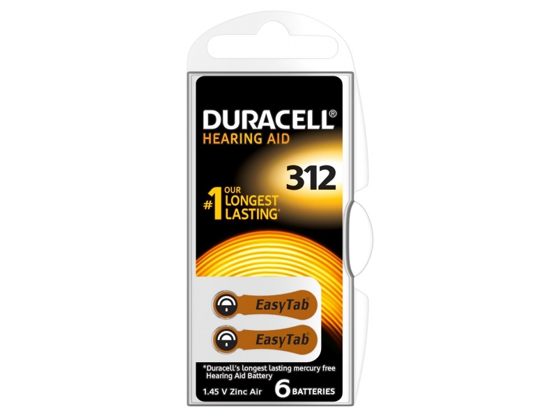 Duracell Batterie EasyTab 312 Zinc Air D6 1.4V 6 Stk