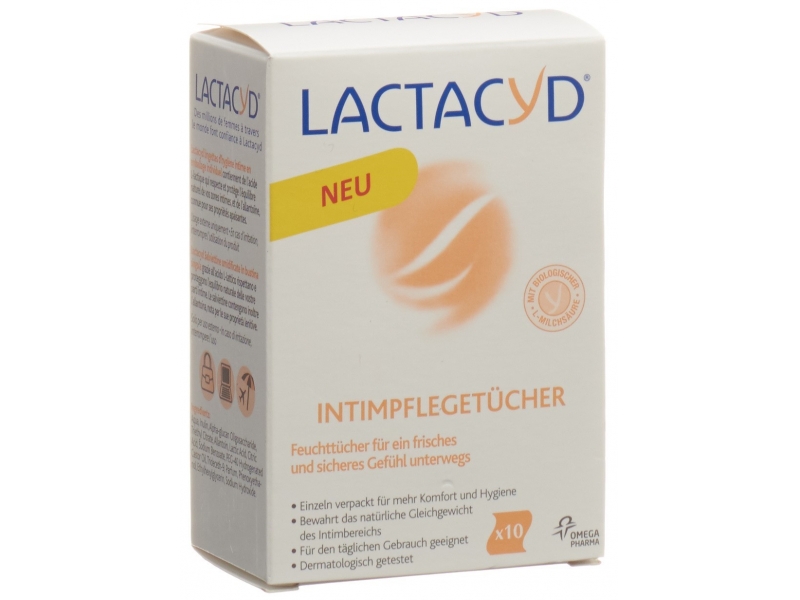 Lactacyd lingettes intimes en emballage individuel 10 pce