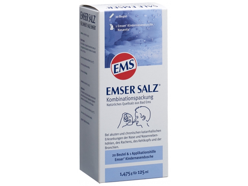 Sel Emser emballage combi douche nasale enfants