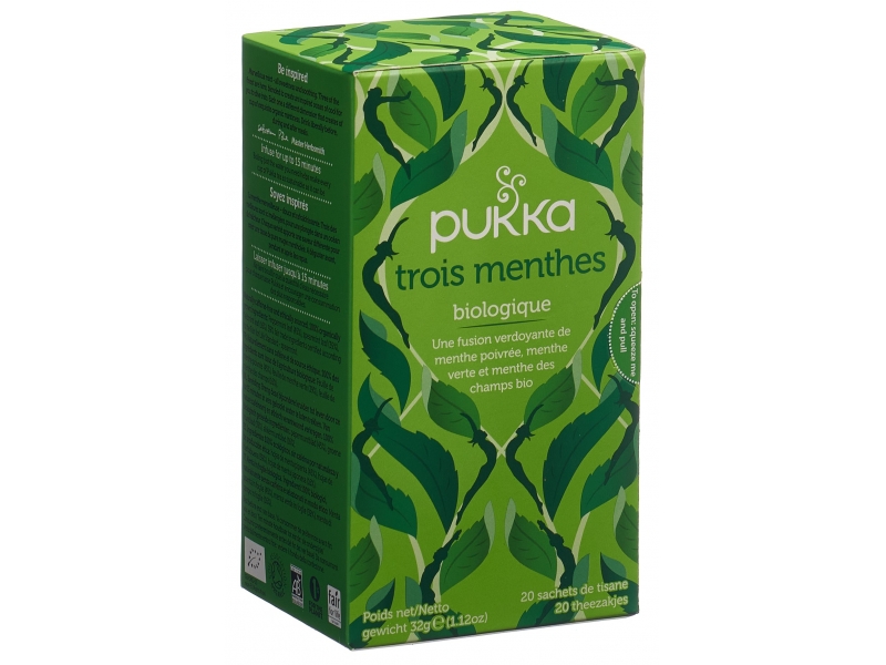 Pukka Trois Menthes Thé bio sach 20 pce