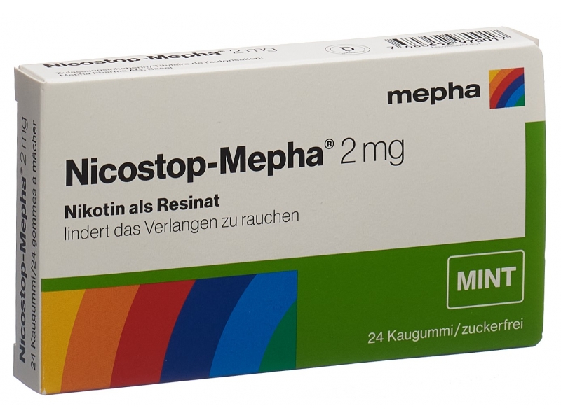 Nicostop-Mepha gomme 2 mg mint 24 pce