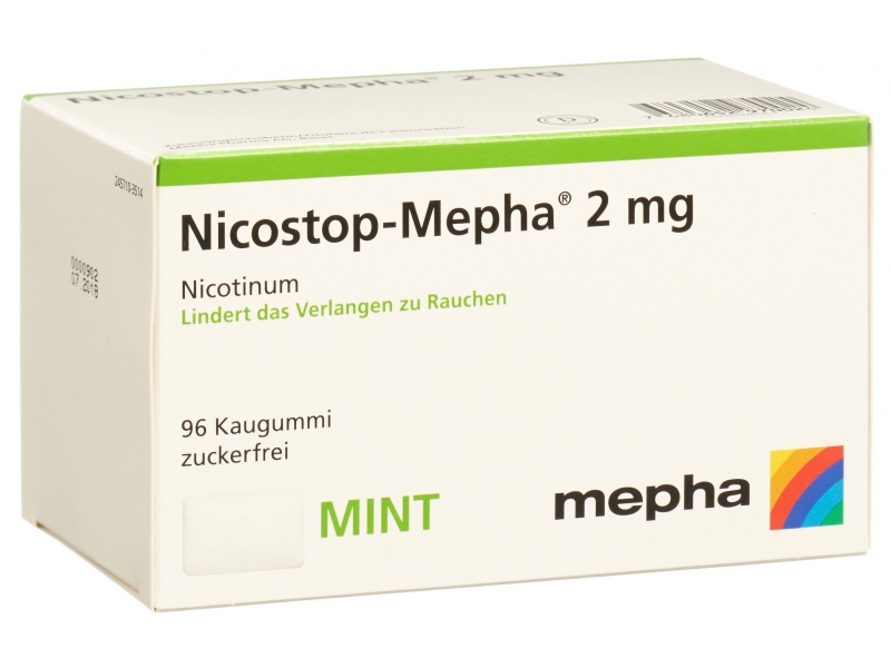 Nicostop-Mepha gomme 2 mg mint 96 pce