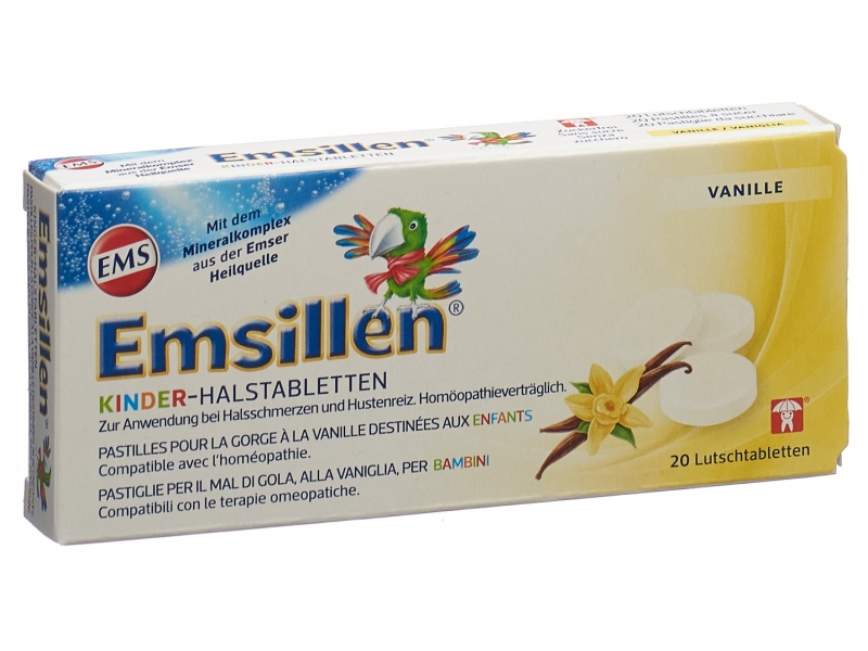 Emsillen comprimés pour la gorge destinés aux enfants avec vanille 20 pce