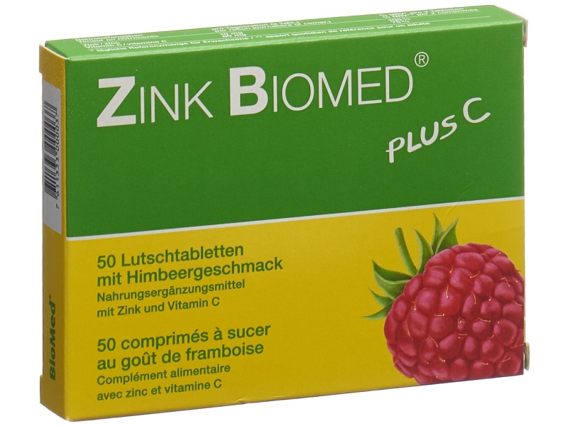 Zink Biomed plus C Lutschtabl Himbeer 50 Stk