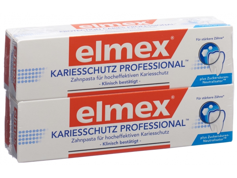 elmex PROTECTION CARIES PROFESSIONAL dentifrice duo 2 x 75 ml