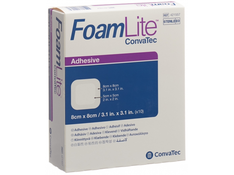 Foam Lite Convatec pansement en mousse siliconée 8x8cm 10 pce