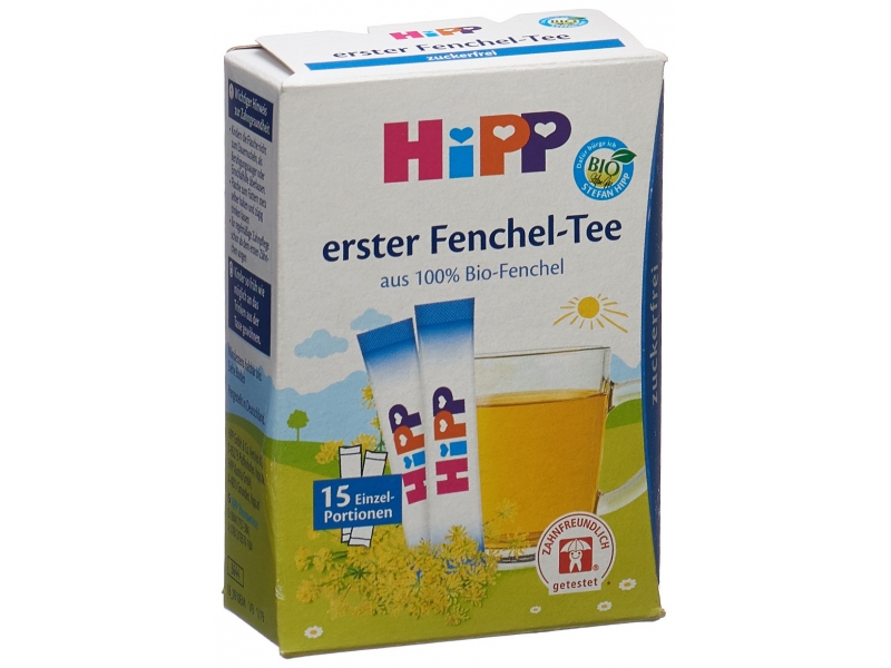 Hipp tisane bébé en fenouil 15 stick 0.36 g