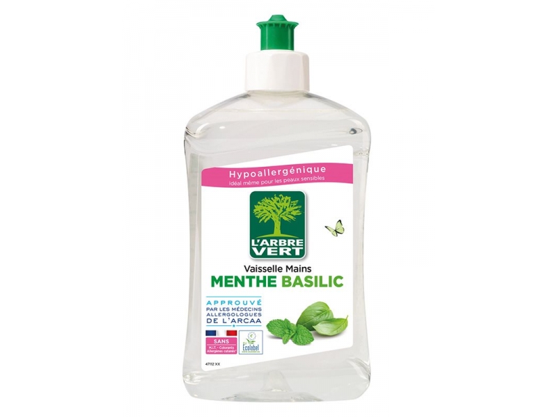 L'ARBRE VERT liquide vaisselle écologique menthe basilic français 500 ml