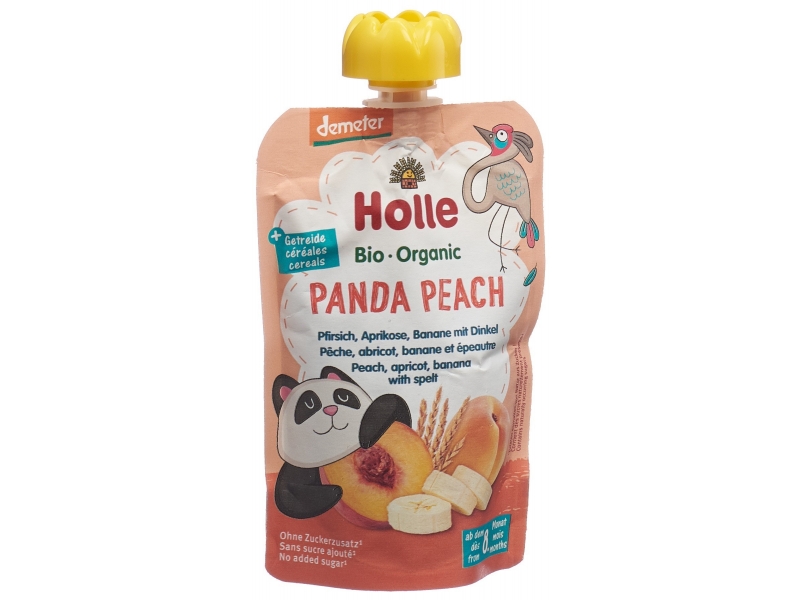 Holle Panda Peach - pouchy pêche abricot banane et épeautre 100 g