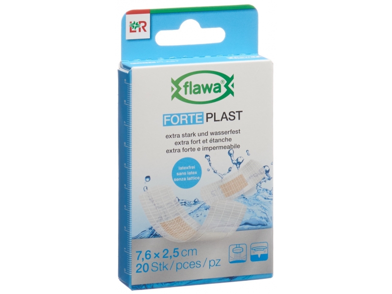 Flawa Forte Plast 2.5x7.6cm transparent 20 pce