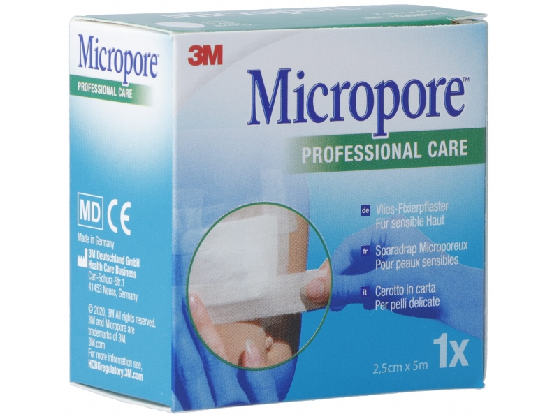 3M Micropore Vlies sparadrap sans dispenser 25mmx5m blanc refill