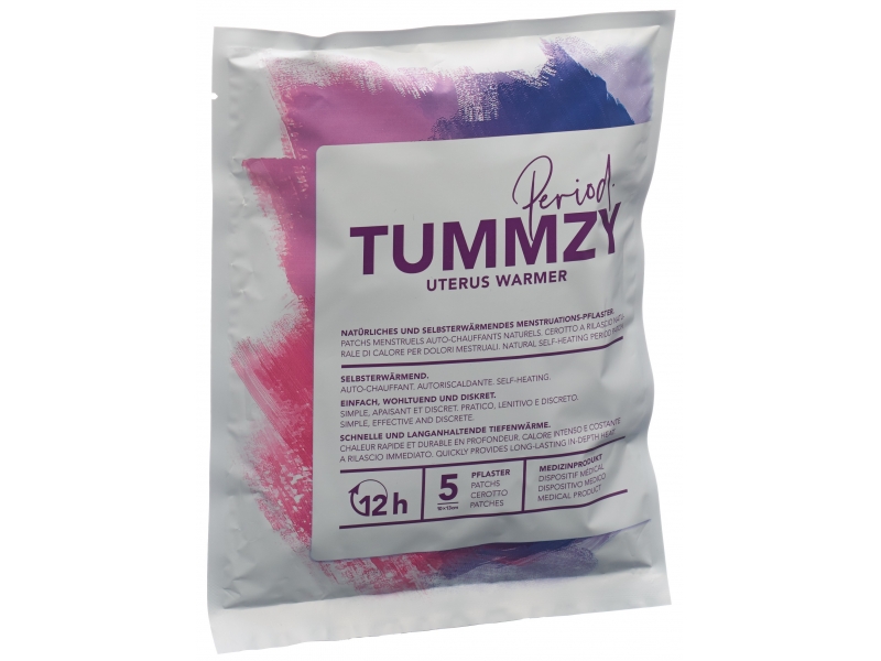 Tummzy patchs menstruels 10x13cm autochauffants et naturels sach 5 pce