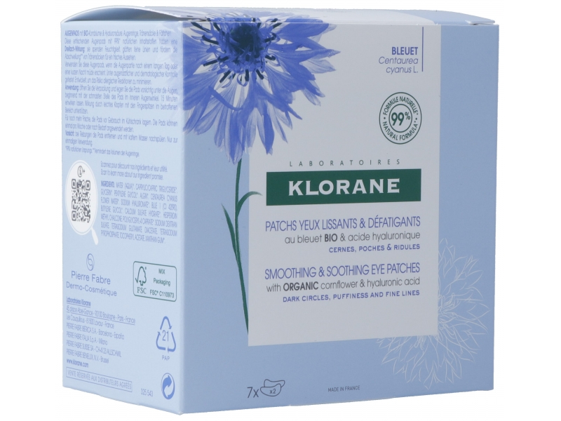 Klorane Bleuet patchs contour yeux 7 x 2 pce