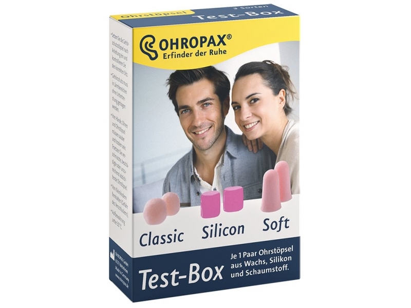 OHROPAX Testbox Ohrstöpsel 3 Paar assortiert je 1x Classic Soft Silicon