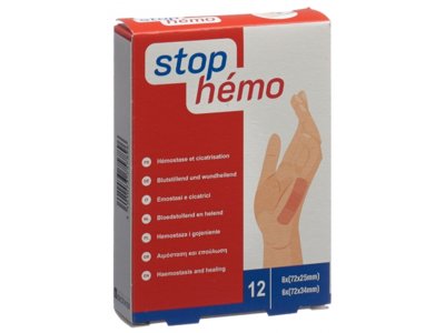 Stop Hémo pansement hémostatique stérile assortis emballage individuel 12 pce