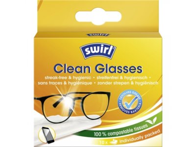 Swirl lingettes nettoyantes pour les lunettes 10 pce