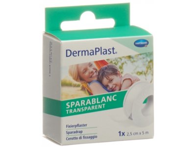 Dermaplast sparablanc transparent 2.5cmx5m blanc