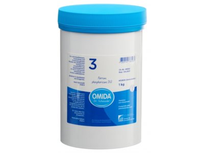 Omida Schüssler Nr3 Ferrum phosphoricum Tabl D 12 Ds 1000 g