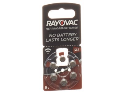 Rayovac pile appareil acoustique 1.4V V312 6 pce