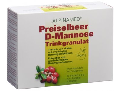 ALPINAMED Airelle rouge D-Mannose boisson instantanée en granulés 20 sach 5 g