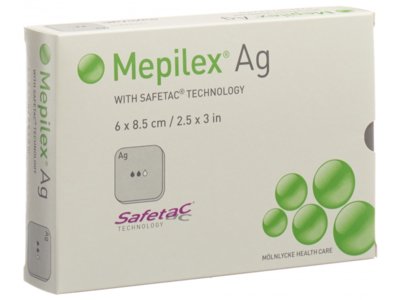 Mepilex Ag pansement hydrocellulaire Safetac 6x8.5cm silicone 5 pce