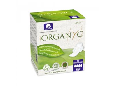 Organyc serviettes hygiéniques avec ailettes high flow 10 pce