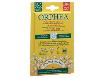 Orphea feuilles antimite fleurs 12 pièces + 3 pièces action