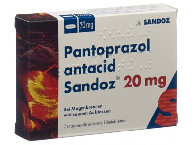 Pantoprazole antacid Sandoz cpr pell 20 mg 7 pce