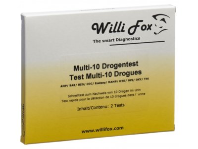 Willi Fox test de drogue cassette multi 10 paramètres urine 2 pce