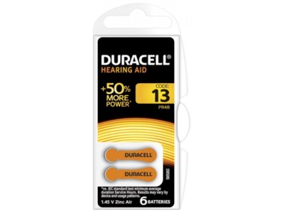 Duracell pile EasyTab 13 Zinc Air D6 1.4V 6 pce