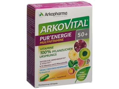 Arkovital Pur'Energie 50+ multivitamines et -minéraux naturels caps bte 60 pce